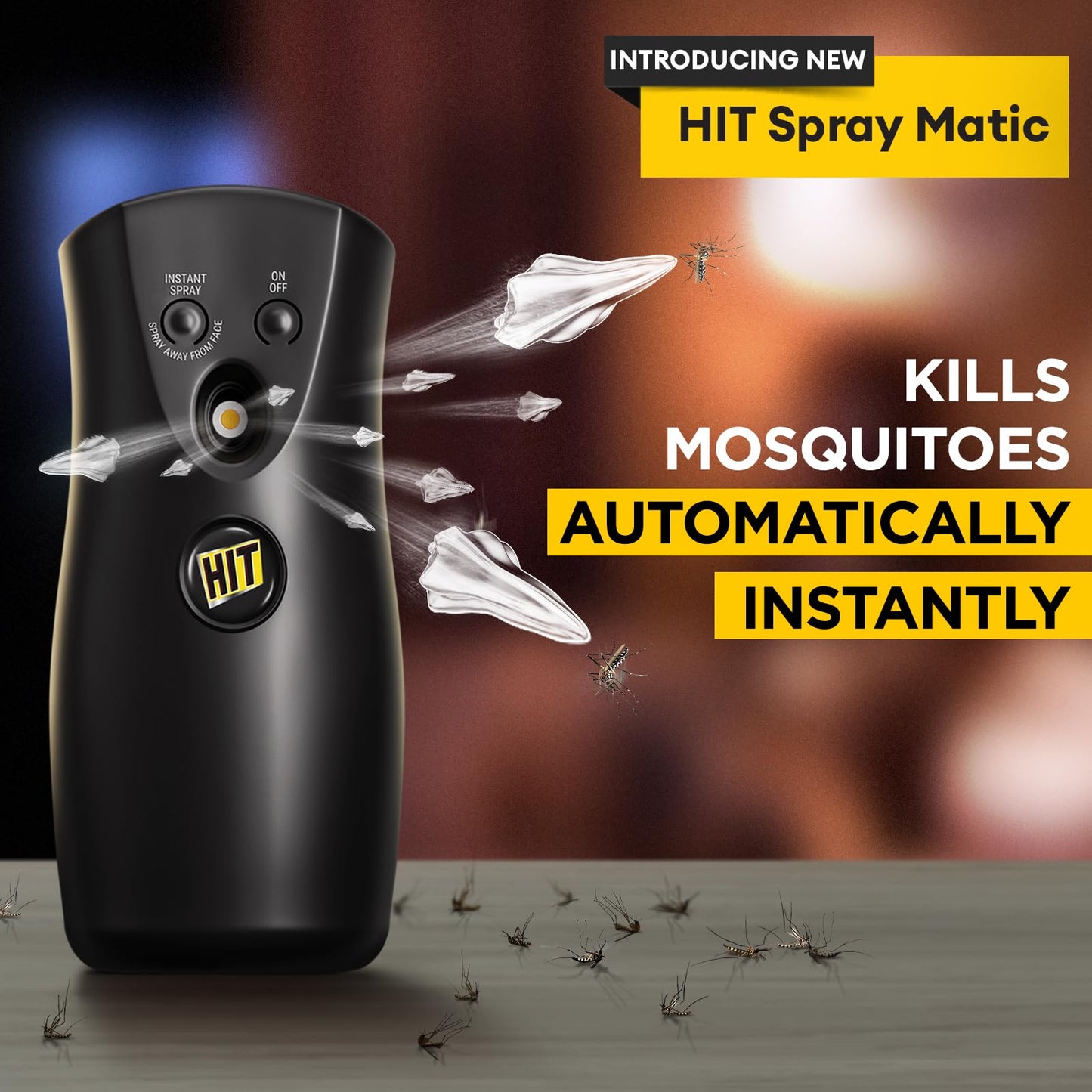 HIT Spray Matic Mosquito Repellent Dispenser Machine + 1 Refill | Automatic Spraying Every 2 hours for Total 6 hours | 12hrs Mosquito Protection | Refill Lasts Up to 2 Months
