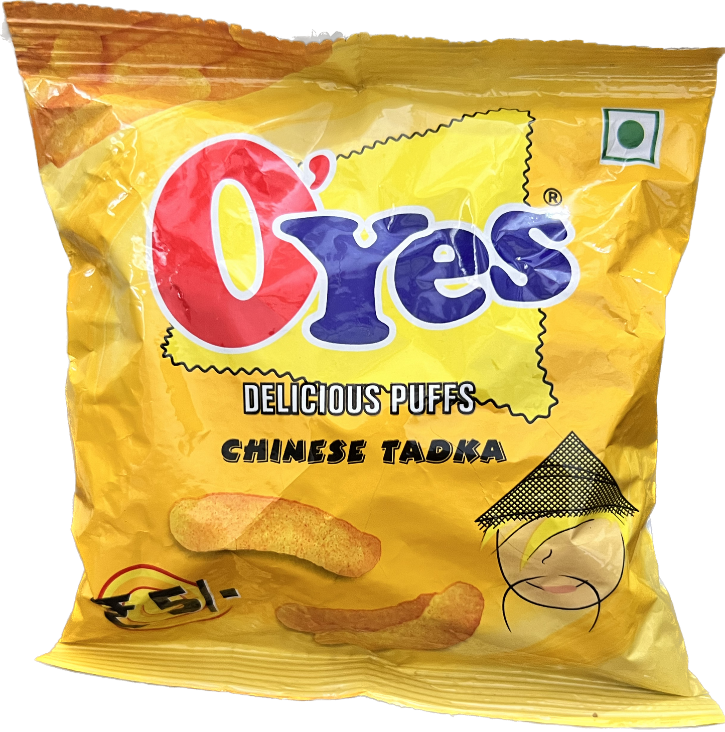 100x O'Yes Delicious Puffs Chinese Tadka, 16g - Pack of 100