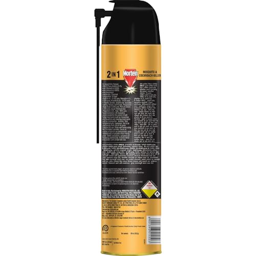 Mortein 600 ml - 2 in 1 Mosquito Killer & Cockroach Killer Spray - 600ml | All Insect Killer | Lemon Fragrance | 100% Kill Guarantee | Mosquito Repellent, Mosquito Spray Aerosol