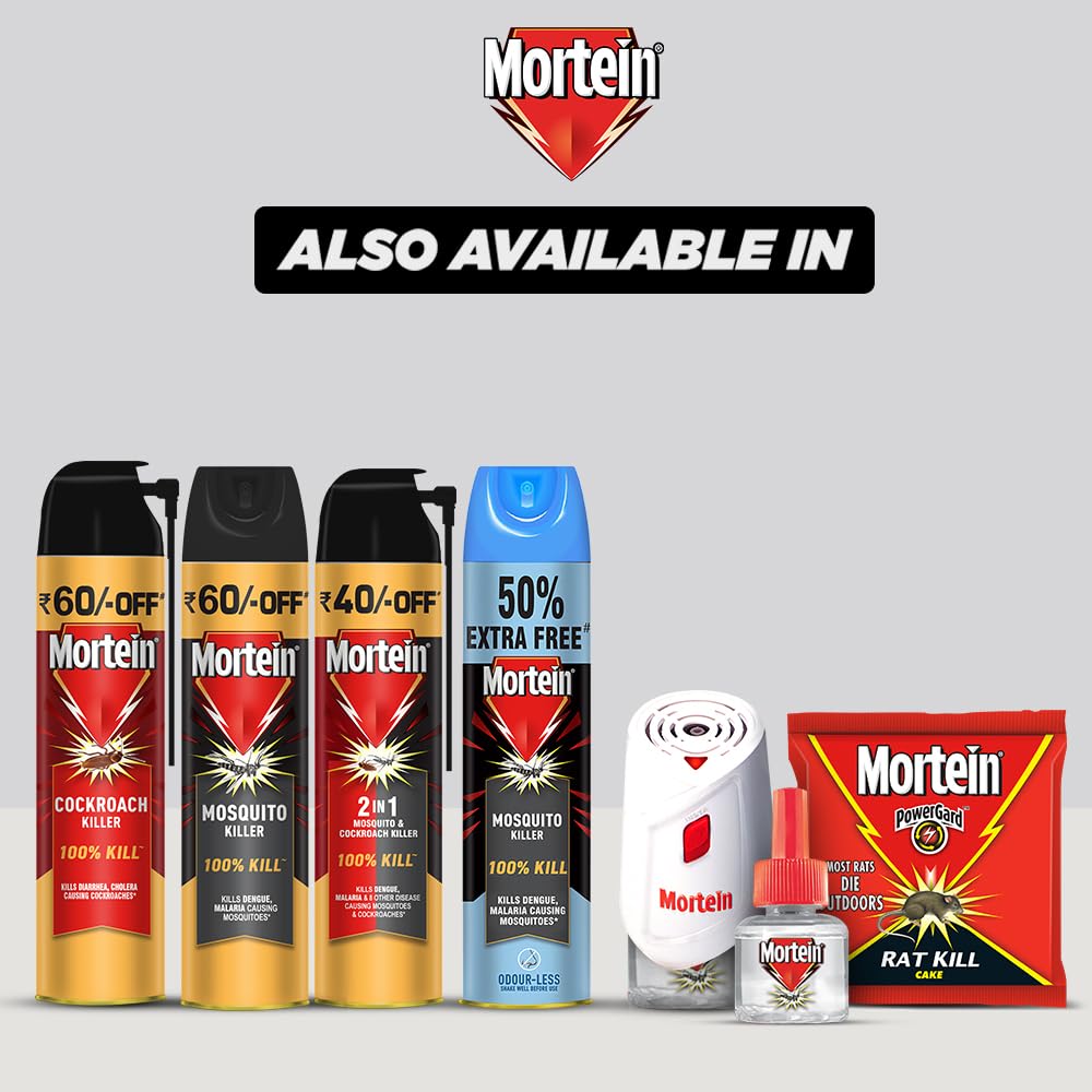 Mortein 425 ml + 200 ml Free - Cockroach Killer Spray, Crawling Insect Killer with Deep-Reach Nozzle | 100% Kill Guarantee