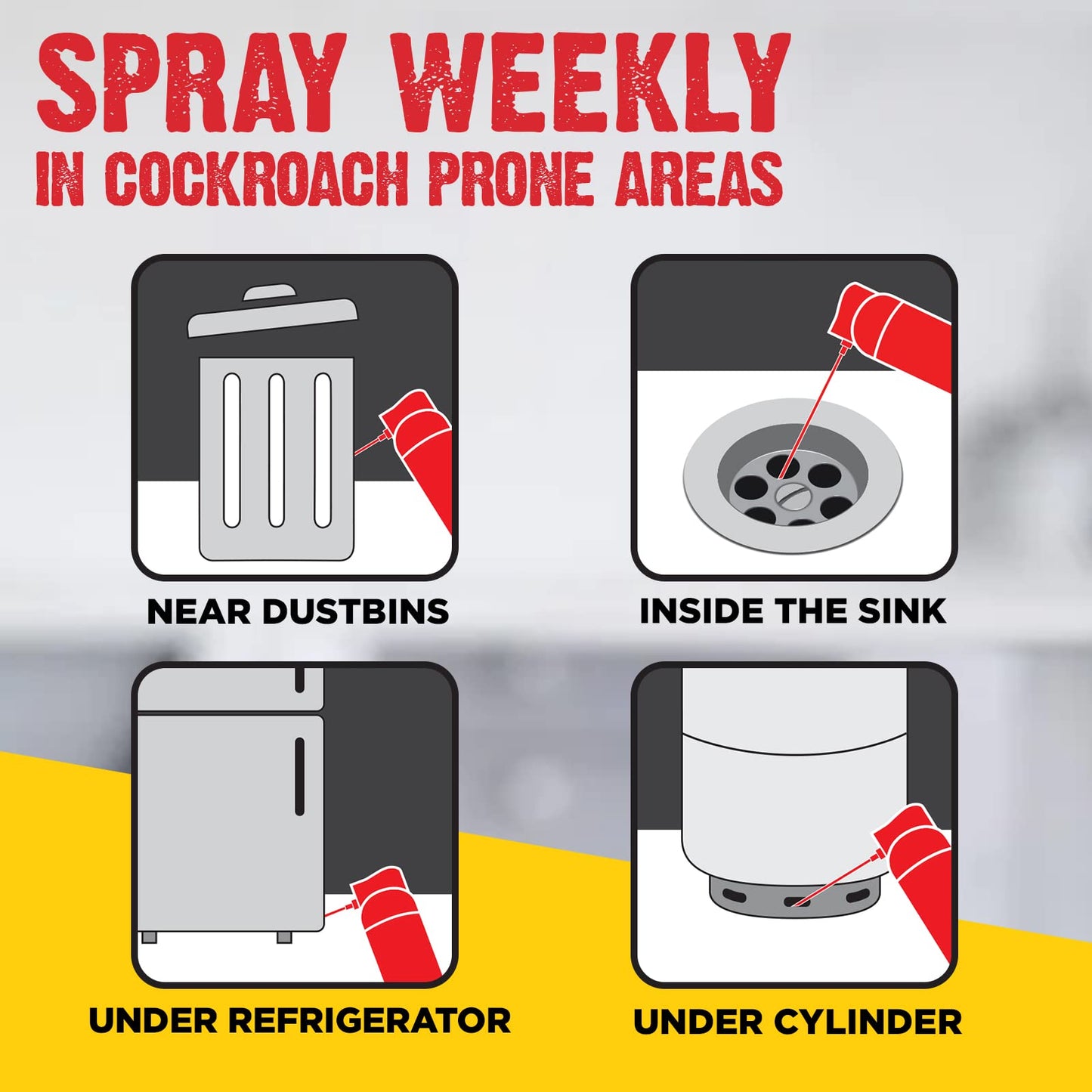 HIT Crawling Insect Killer Cockroach Killer Spray | Instant Kill | Deep-Reach Nozzle | Fresh Fragrance, 700ml