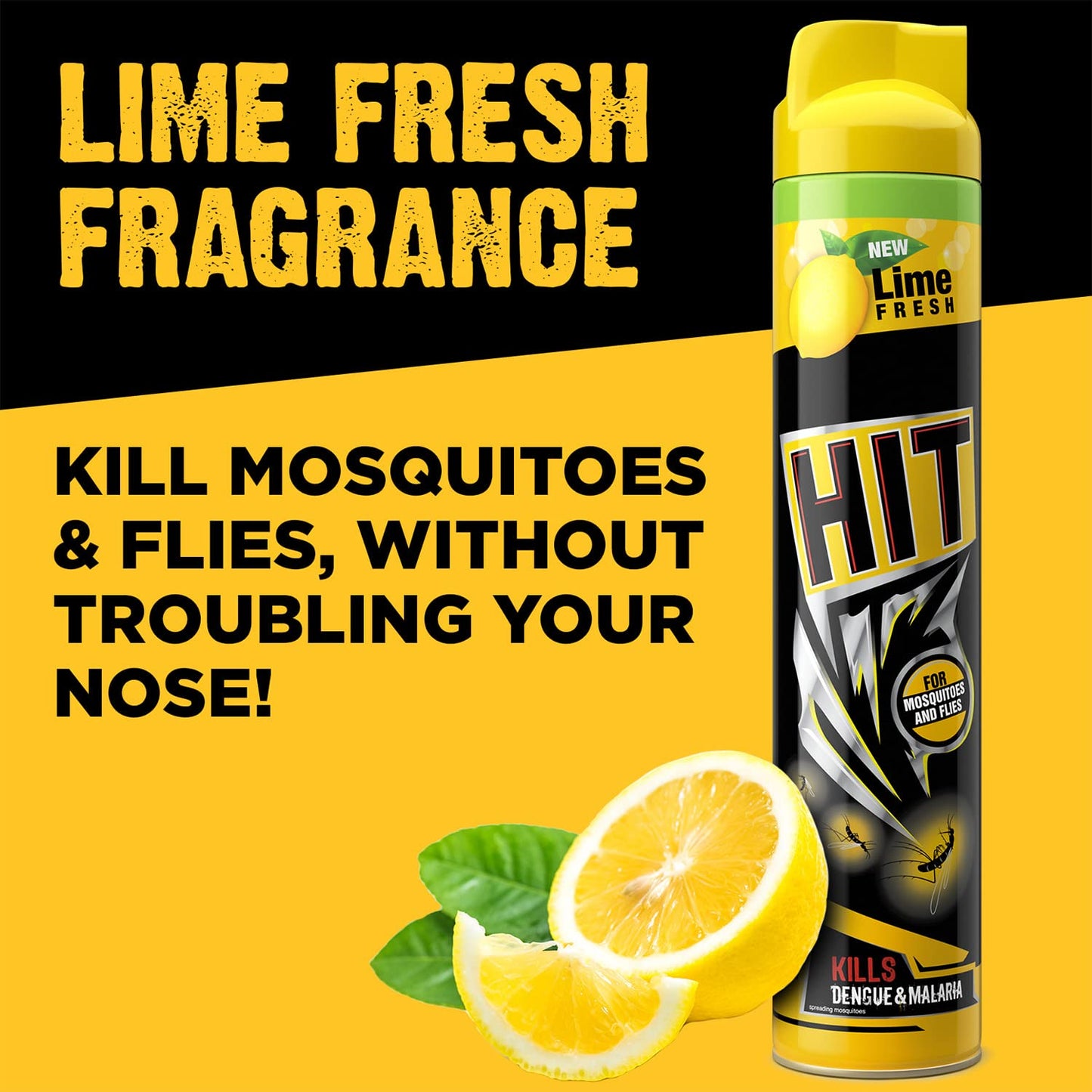 HIT Flying Insect Killer - Mosquito & Fly Killer Spray (400ml) | Lime Fragrance | Instant Kill | Protection from Dengue & Malaria | Pack of 1