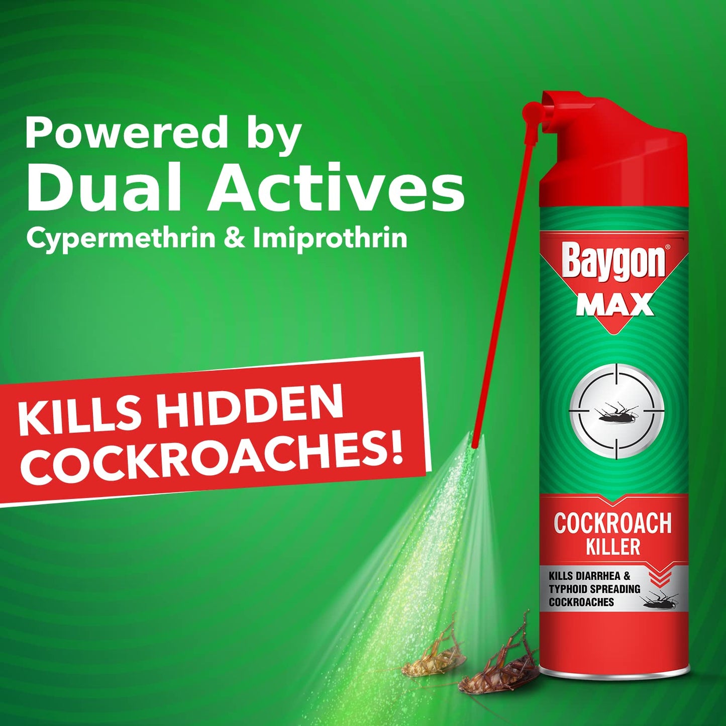Baygon Cockroach Killer Spray, 400 Ml, Pack Of 1